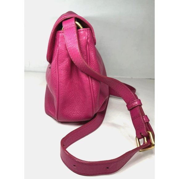 Marc by Marc Jacobs Vintage Fuchsia Pink Leather Spell Out Lining Crossbody Bag - Picture 10 of 16